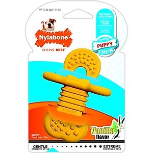 Nylabone Puppy Rubber Teether Vanilla Yellow, Small