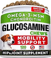 StrellaLab Advanced Mobility Bacon Flavored Chew Supplement for Dogs, 120 count