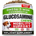 StrellaLab Glucosamine Hip & Joint Chewable Supplement for Dogs, Bacon Flavor, 120 count