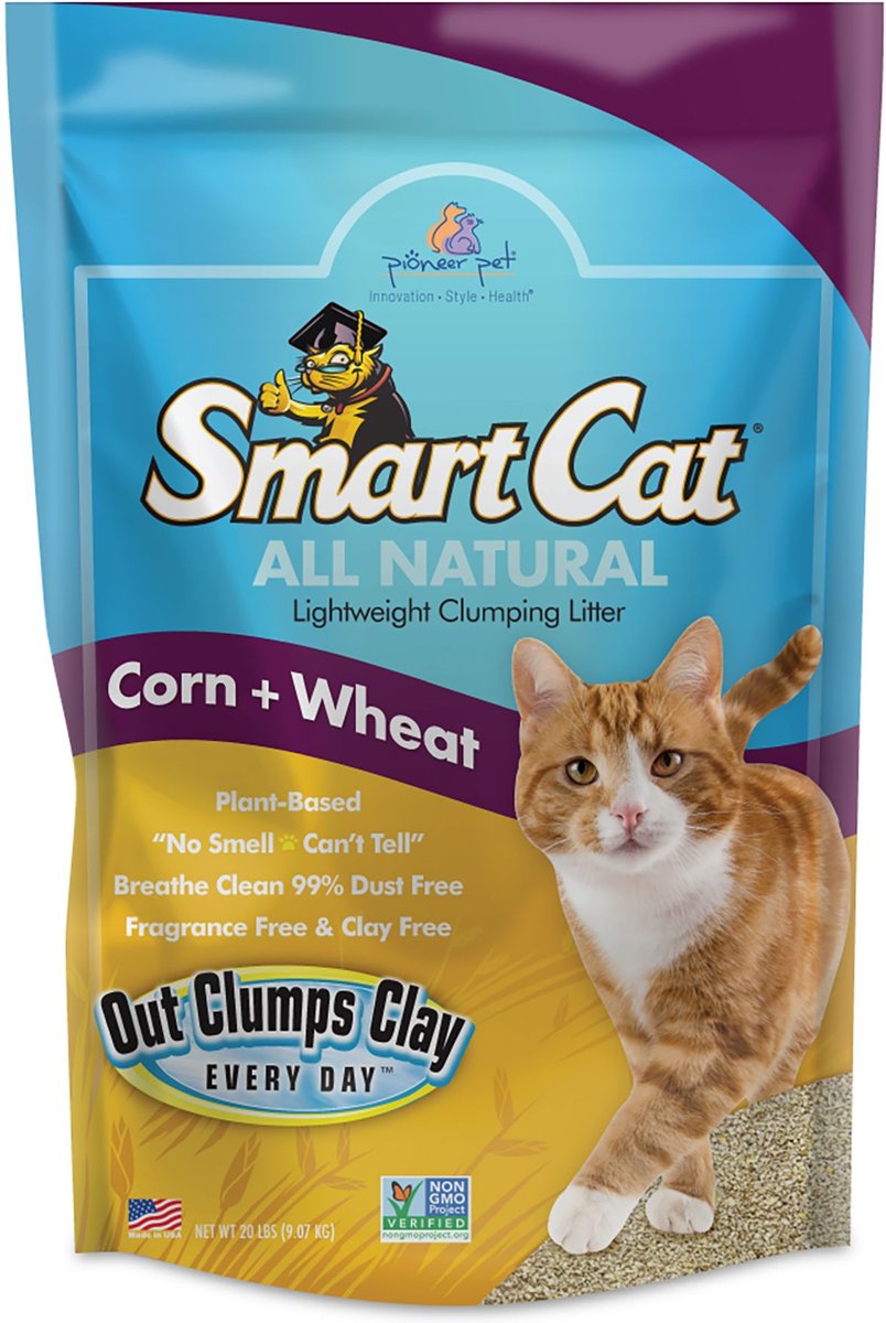 SMARTCAT All Natural Lightweight Corn & Wheat Clumping Cat Litter, 10