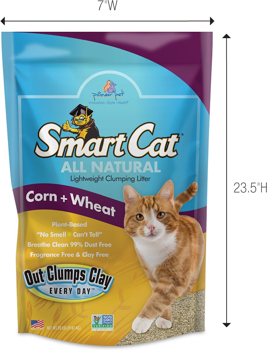SMARTCAT All Natural Lightweight Corn & Wheat Clumping Cat Litter, 10