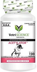 VetriScience Acetylator Capsules Digestive Supplement for Cats & Dogs, 120 count
