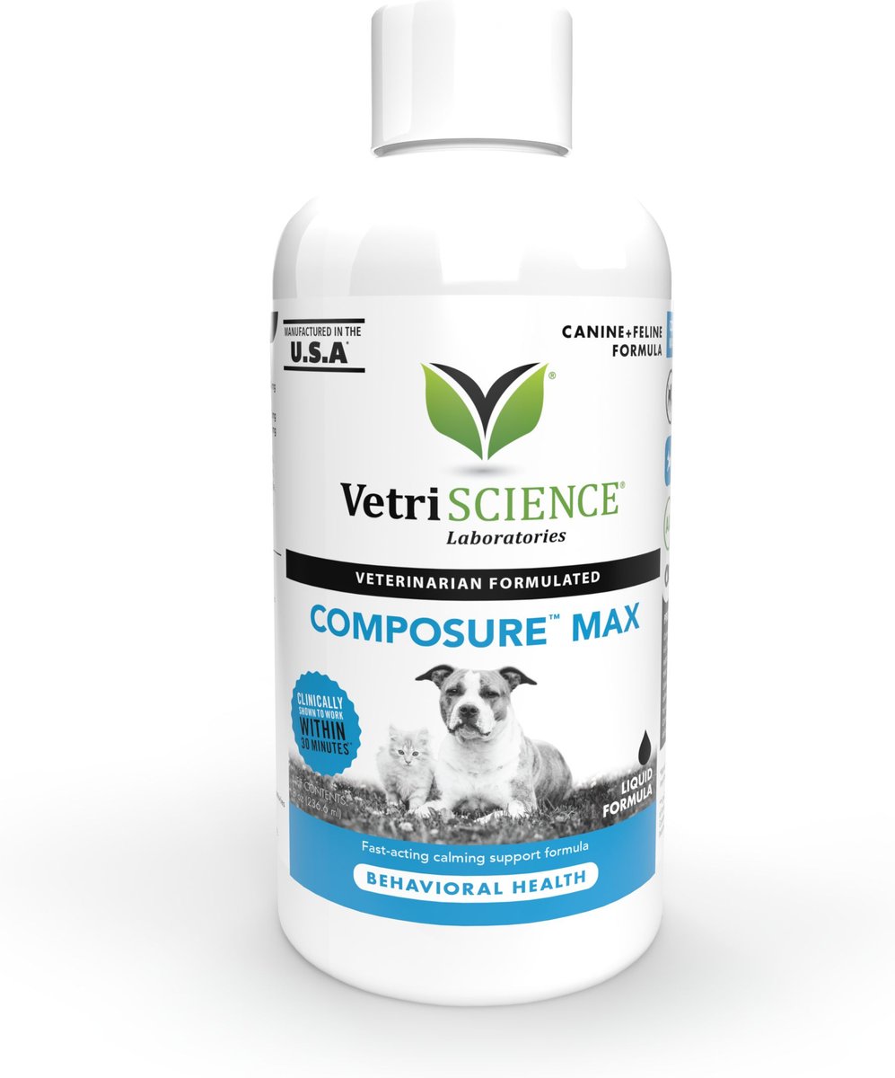 VETRISCIENCE Composure Liquid Calming Supplement for Cats Dogs