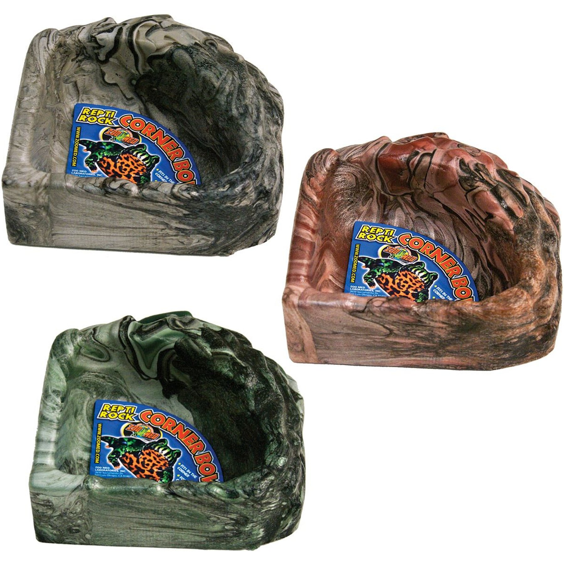 ZOO MED Repti Rock Corner Bowl Reptile Feeder, Small