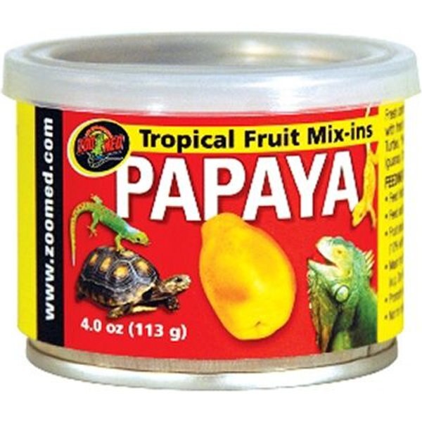 ZOO MED Tropical Fruit Papaya Mixins Reptile Food, 4oz bag