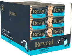 Reveal Natural Grain-Free Ocean Fish in Broth Flavored Wet Cat Food, 2.47-oz can, case of 24