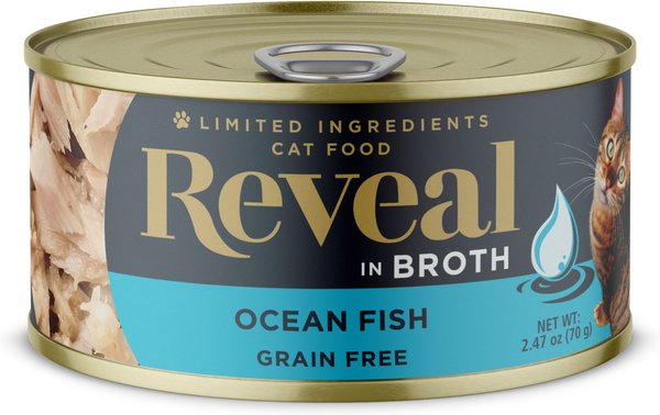 Reveal Natural Grain-Free Ocean Fish in Broth Flavored Wet Cat Food, 2.47-oz can, case of 24 slide 1 of 8
