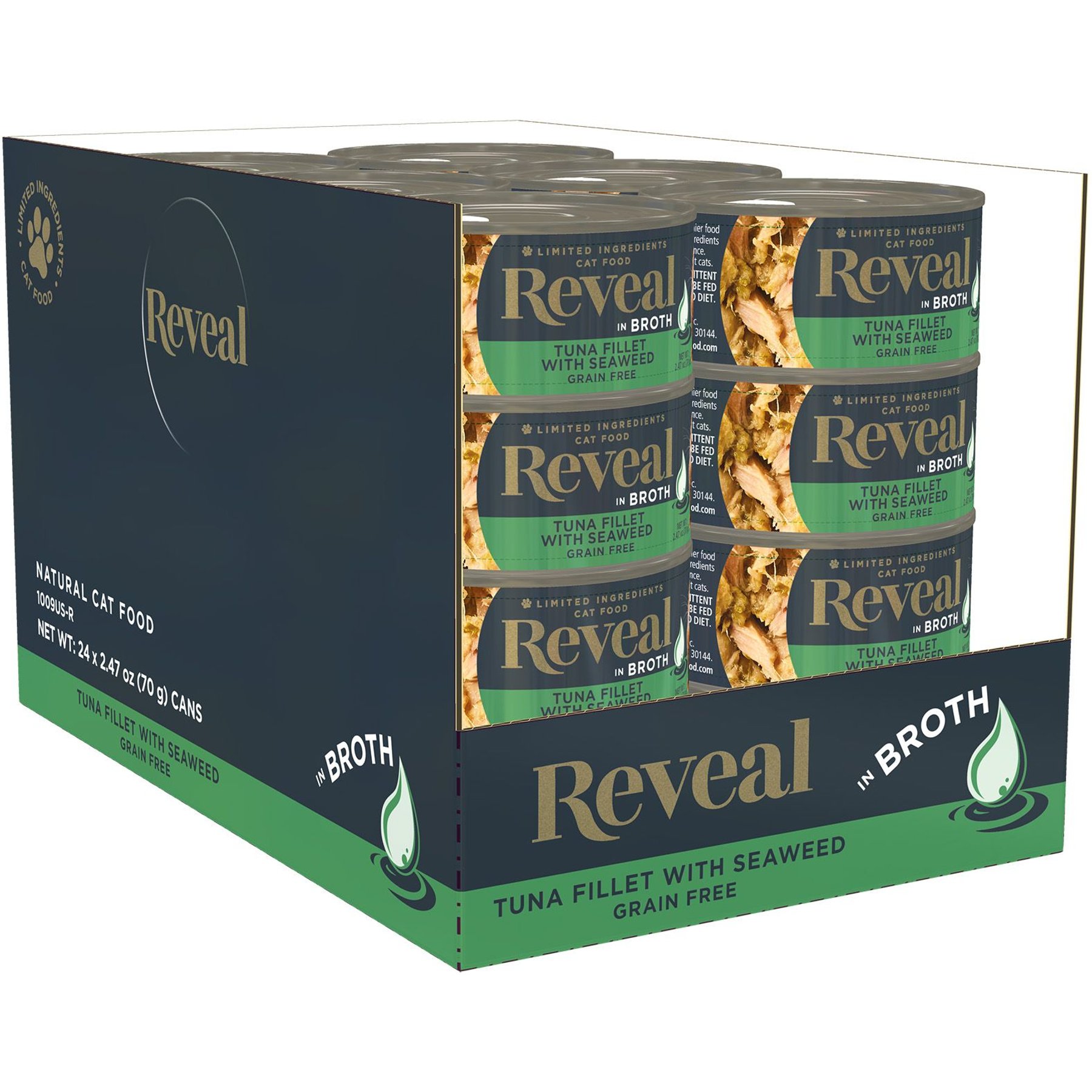 REVEAL Natural Grain Free Tuna with Seaweed in Broth Flavored Wet