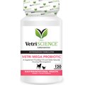 VetriScience Vetri Mega Probiotic Capsules Digestive Supplement for Cats & Dogs, 120 count