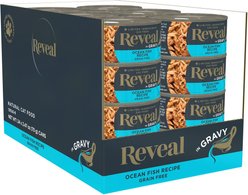 Reveal Natural Grain-Free Ocean Fish in Gravy Flavored Wet Cat Food, 2.47-oz can, case of 24