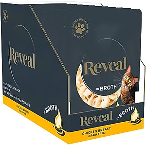 Reveal Natural Grain-Free Chicken Breast in Broth Flavored Wet Cat Food, 2.47-oz pouch, case of 12
