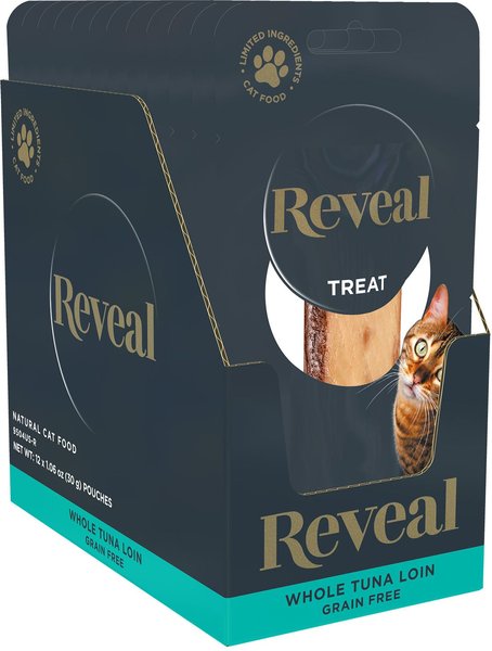 REVEAL Natural Grain Free Whole Tuna Loin Chewy Cat Treats 12