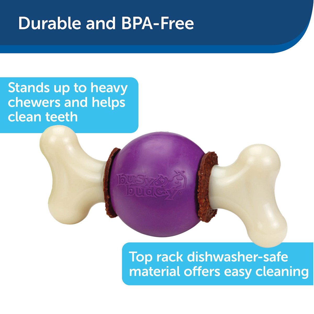 PETSAFE Busy Buddy Bouncy Bone Treat Dispenser Tough Dog Chew Toy