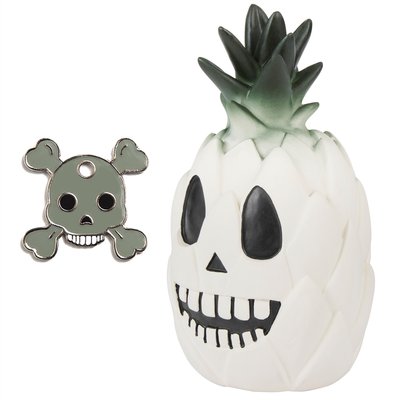 Trill Paws Skull & Bones Personalized Dog & Cat ID Tag + Frisco Halloween Pineapple Skull Squeaky Dog Toy, slide 1 of 1