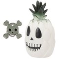 Trill Paws Skull & Bones Personalized Dog & Cat ID Tag + Frisco Halloween Pineapple Skull Squeaky Dog Toy
