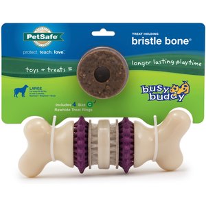 Busy Buddy Bristle Bone Treat Dispenser Tough Dog Chew Toy, Large