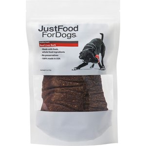 JustFoodForDogs Beef Liver Bark Dog Treats, 5-oz bag