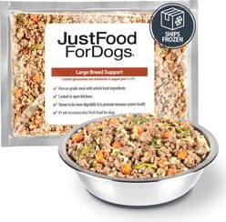 JustFoodForDogs Large Breed Support Beef & Brown Rice Support Fresh Frozen Dog Fresh Food, 80-oz pouch, case of 7
