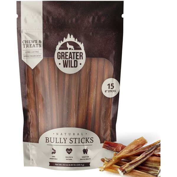 NATURE GNAWS Extra Thin Pork Bully Sticks 5 6" Dog Treats, 50 count