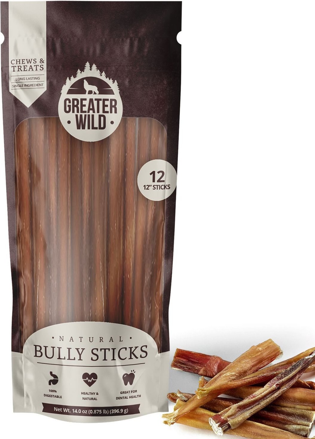 Greater Wild Split 12-in Bully Sticks Dog Treats