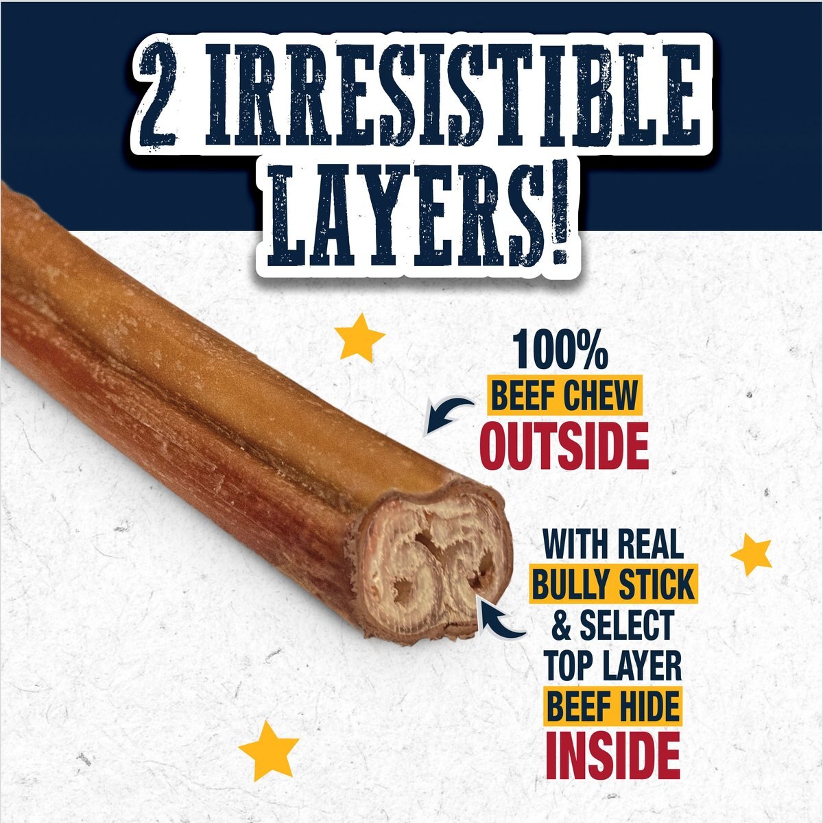 CADET Bully Hide Sticks AllNatural Dog Chews, Small, 5 count