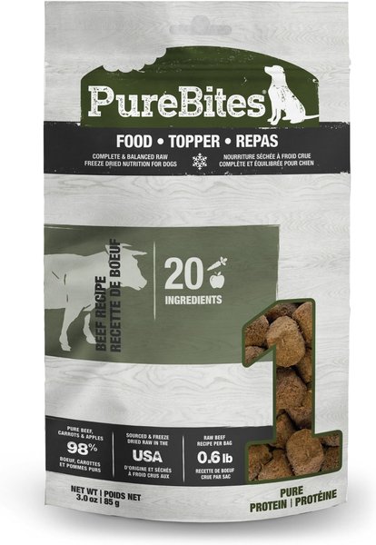 PureBites Beef Freeze Dried Topper for Dogs, 3-oz bag slide 1 of 7