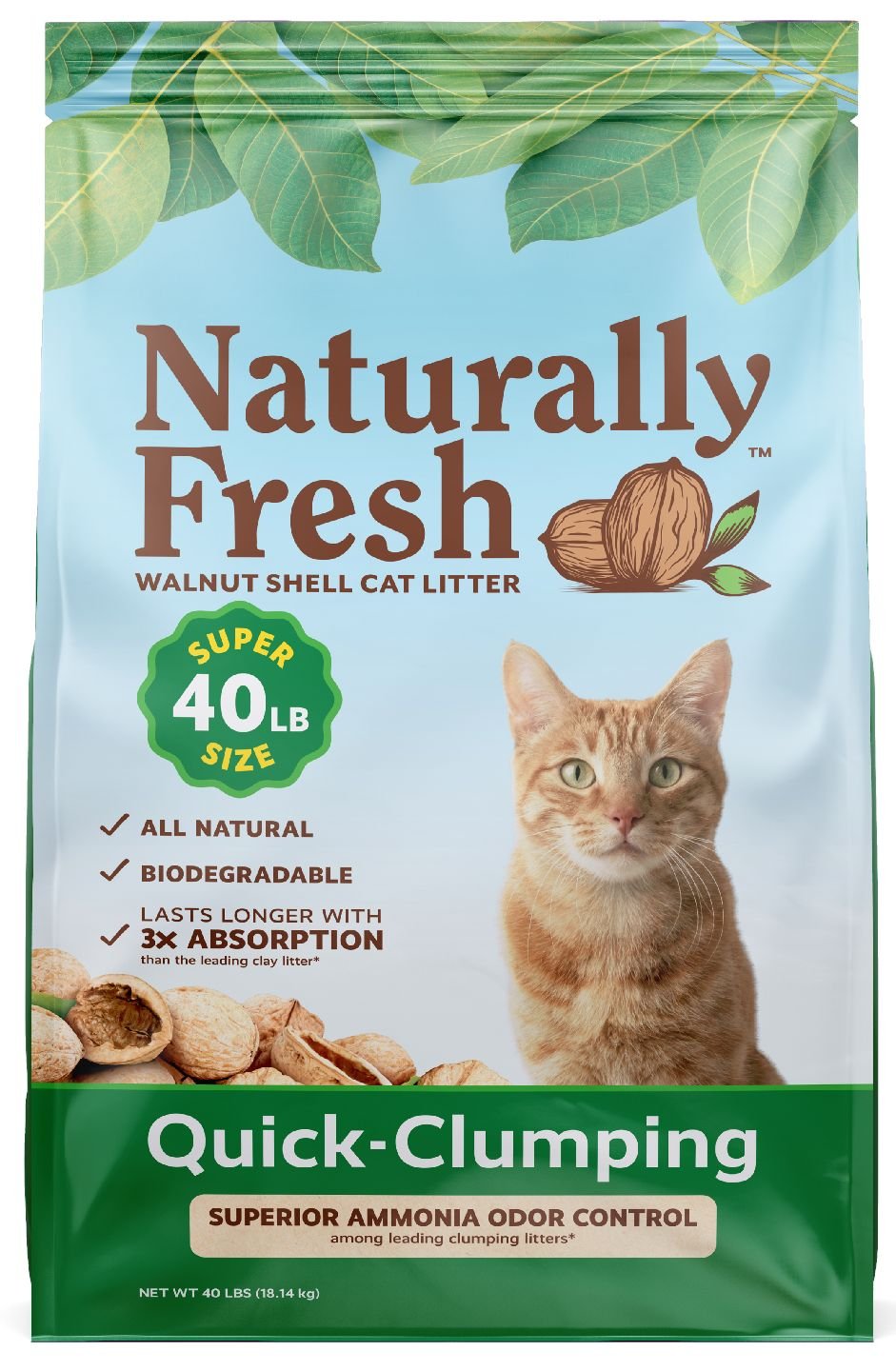 NATURALLY FRESH Quick Clumping Unscented Cat Litter, 40lb bag Customer