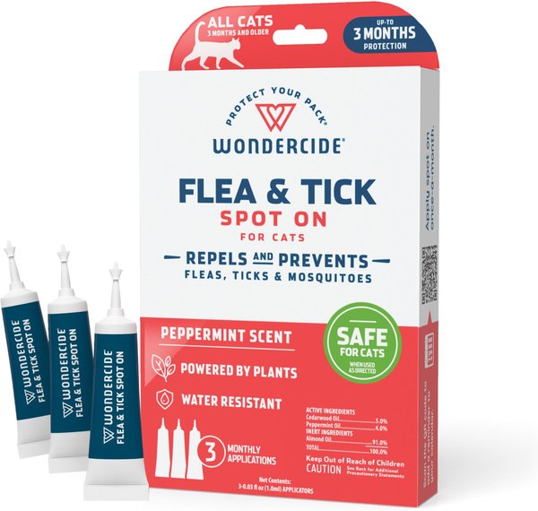 Wondercide Spot-On Peppermint Flea & Tick Spot Treatment for Cats, 3 doses (3-mos. supply) slide 1 of 6