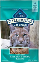 Variety Pack - Blue Buffalo Wilderness Chicken & Trout Grain-Free Cat Treats, 2-oz bag, Chicken & Turkey and Chicken & Duck Flavors slide 2 of 9