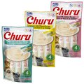 Variety Pack - Inaba Churu Grain-Free Tuna with Salmon Puree Lickable Cat Treat, 0.5-oz tube, pack of 4, Chicken with Cheese & Chicken with Crab Flavors
