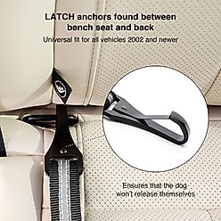 Kurgo Direct to Latch Swivel Tether Dog Car Seatbelt, Black/Charcoal slide 2 of 5