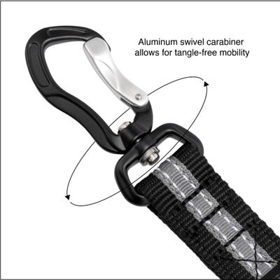 Show full view: Kurgo Direct to Latch Swivel Tether Dog Car Seatbelt, Black/Charcoal slide 4 of 7