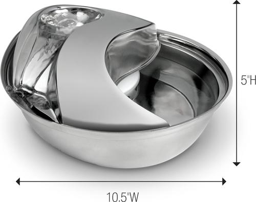 Show full view: Pioneer Pet Stainless Steel Dog & Cat Fountain Raindrop Design, 96-oz slide 2 of 10