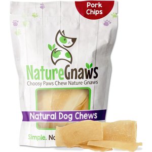 Nature Gnaws 3 to 4-inch Chips Pork Skin Flavored Dog Treats, 8 count