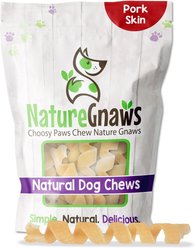 Nature Gnaws 7 to 8-inch Springs Pork Skin Flavored Dog Treats, 8 count