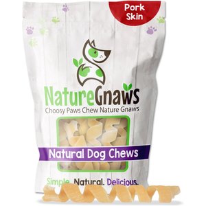 Nature Gnaws 7 to 8-inch Springs Pork Skin Flavored Dog Treats, 8 count