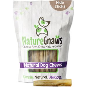 Nature Gnaws 5 to 6-inch Sticks Beef Flavored Rawhide Dog Treats, 8-oz bag
