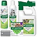 Flea & Tick - Advantage II Spot Treatment, over 9 lbs, Advantage Shampoo, Yard & Premise Spray, Carpet & Upholstry Spot Spray & Frisco Flea Comb