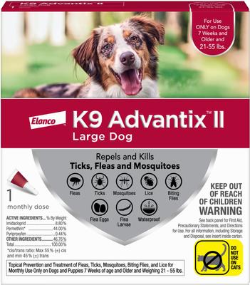 Show full view: Flea & Tick - K9 Advantix II Spot Treatment, 21-55 lbs, Advantus Oral Treatment, 23-110 lbs, Advantage Yard & Premise Spray, Carpet & Upholstry Spot Spray & Frisco Flea Comb slide 2 of 9