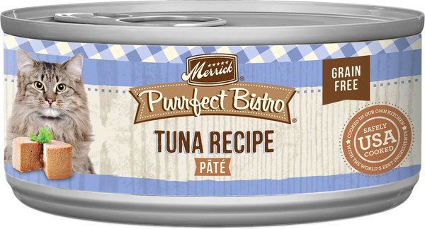 Merrick Purrfect Bistro Grain-Free Tuna Pate Canned Cat Food, 3-oz, case of 24 slide 1 of 9