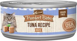 Merrick Purrfect Bistro Grain-Free Tuna Pate Canned Cat Food, 5.5-oz, case of 24