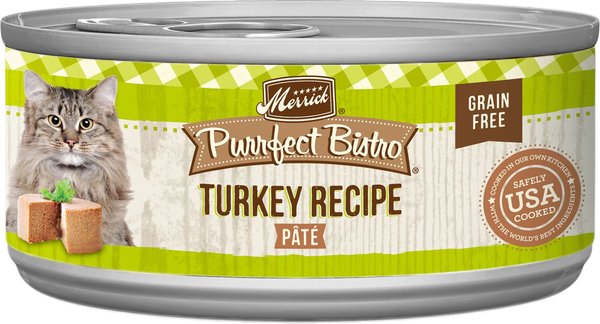 Merrick Purrfect Bistro Grain-Free Turkey Pate Canned Cat Food, 3-oz, case of 24 slide 1 of 9