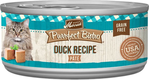 Merrick Purrfect Bistro Grain-Free Wet Cat Food Duck Recipe Pate, 3-oz, case of 24 slide 1 of 9