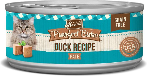 Merrick Purrfect Bistro Grain-Free Wet Cat Food Duck Recipe Pate, 5.5-oz, case of 24 slide 1 of 10