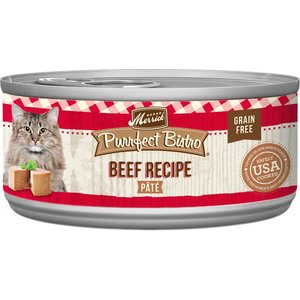 Merrick Purrfect Bistro Beef Pate Grain-Free Canned Cat Food, 3-oz, case of 24
