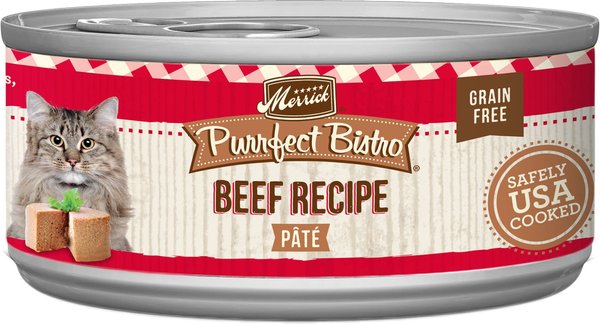 Merrick Purrfect Bistro Beef Pate Grain-Free Canned Cat Food, 5.5-oz, case of 24 slide 1 of 8