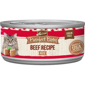 Merrick Purrfect Bistro Beef Pate Grain-Free Canned Cat Food, 5.5-oz, case of 24