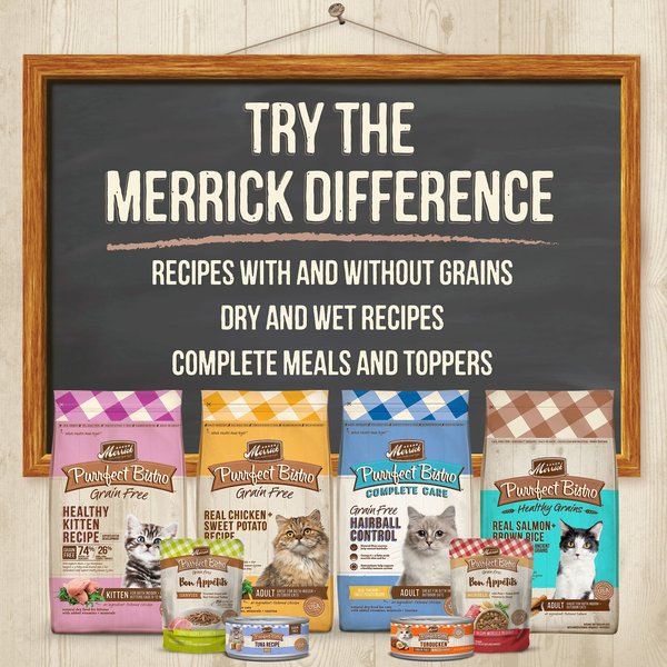 Merrick Purrfect Bistro Gourmet Shreds in Gravy Grain-Free Savory Duck Recipe Cat Food Trays