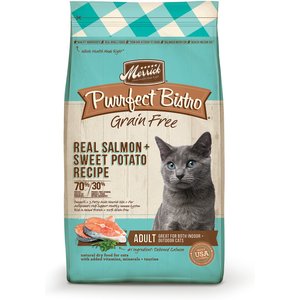Merrick Purrfect Bistro Grain-Free Real Salmon + Sweet Potato Recipe Adult Dry Cat Food, 12-lb bag