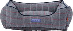 HUGO & HUDSON Luxury Tweed Dog Bed, Grey Checked, Small
